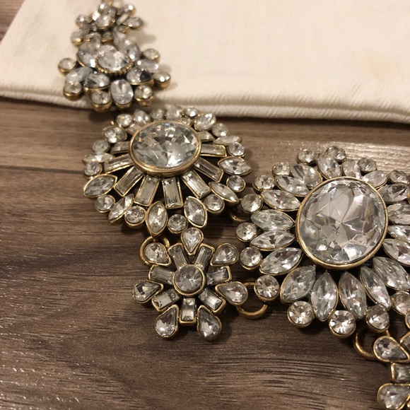 Crystal starburst asymmetrical necklace - Picture 3 of 7